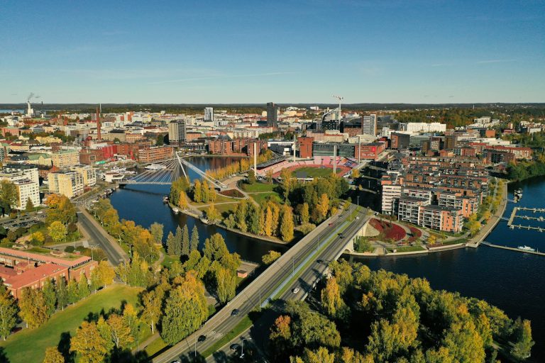 Digimarkkinointitoimisto Tampere – Tampereen keskusta ilmakuvasta
