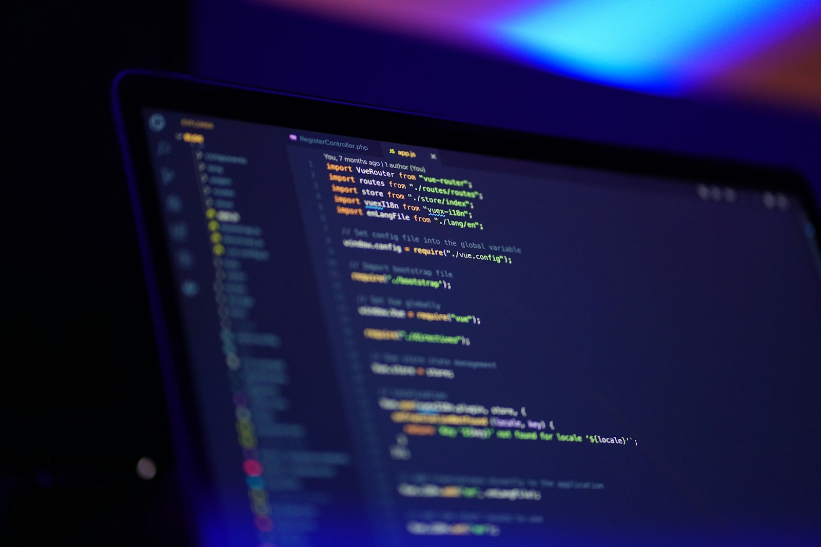 Structured data organises content: colourful code on a laptop